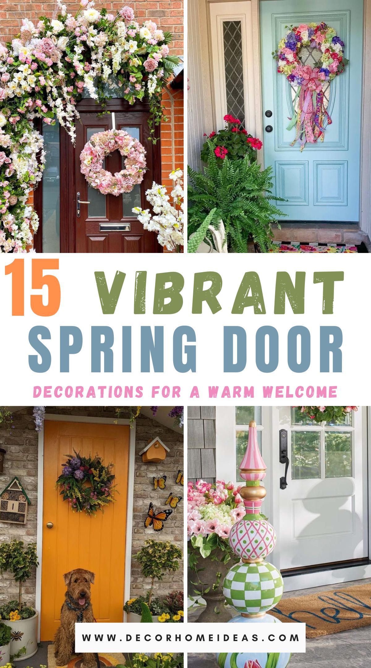 Welcome the season in style with these 15 spring door decorations. From vibrant wreaths to charming signs, explore creative and festive ideas to add a touch of springtime beauty to your entryway and greet guests with warmth and cheer.