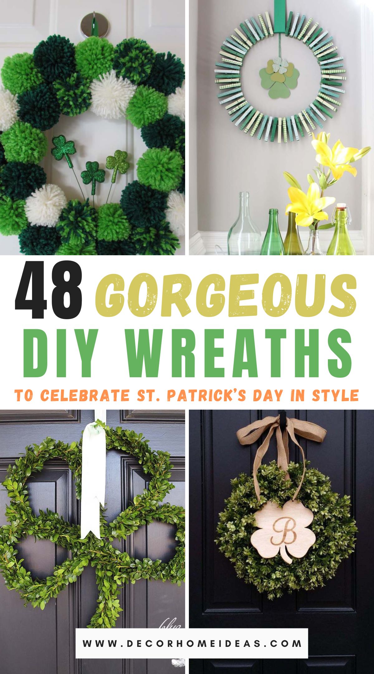 Celebrate St. Patrick's Day in style with 50 gorgeous DIY wreaths. From shamrock-adorned designs to rustic burlap creations, discover a plethora of inspiring projects to adorn your door and welcome the luck of the Irish into your home with flair and elegance.
