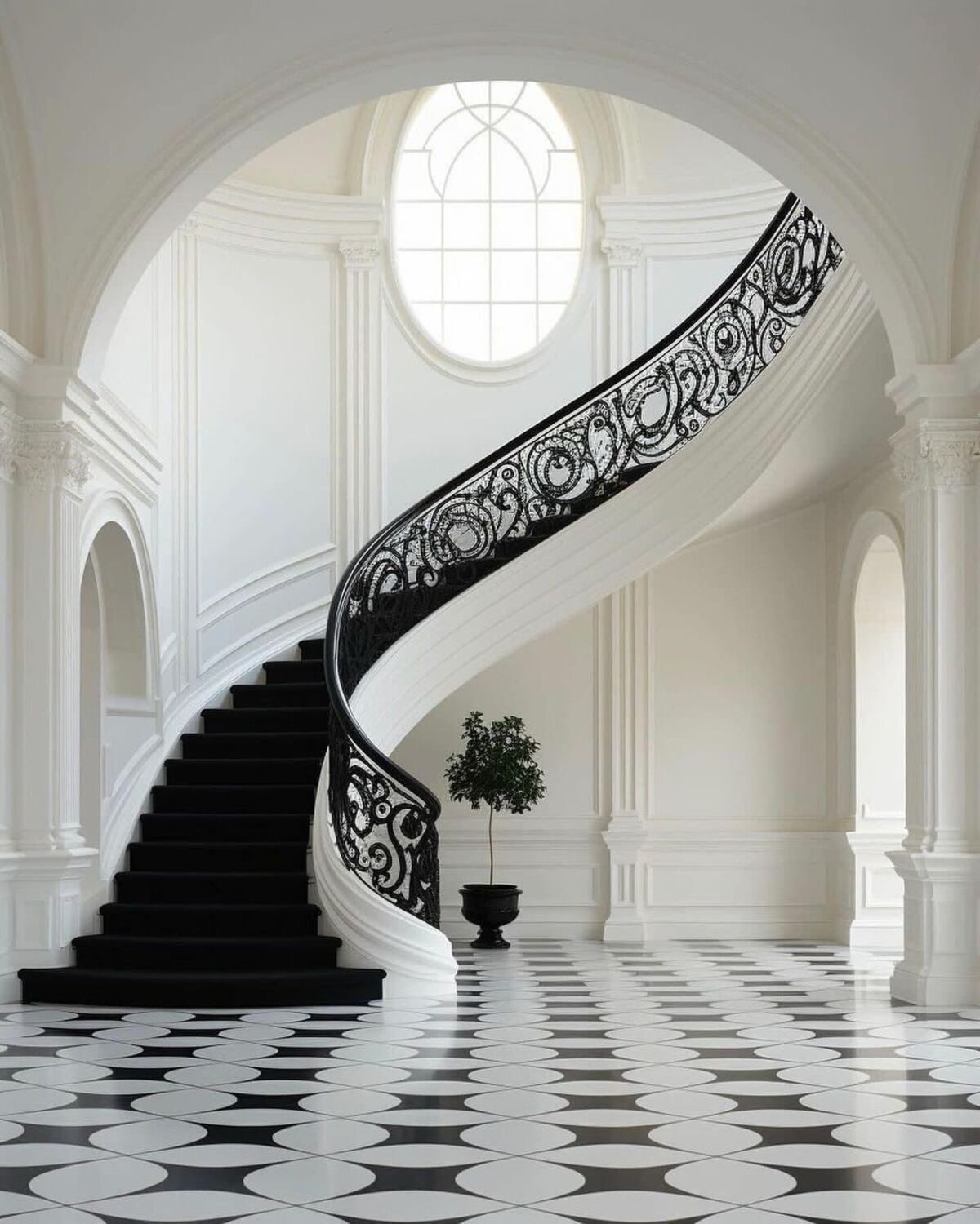 black and white stairs ideas 10