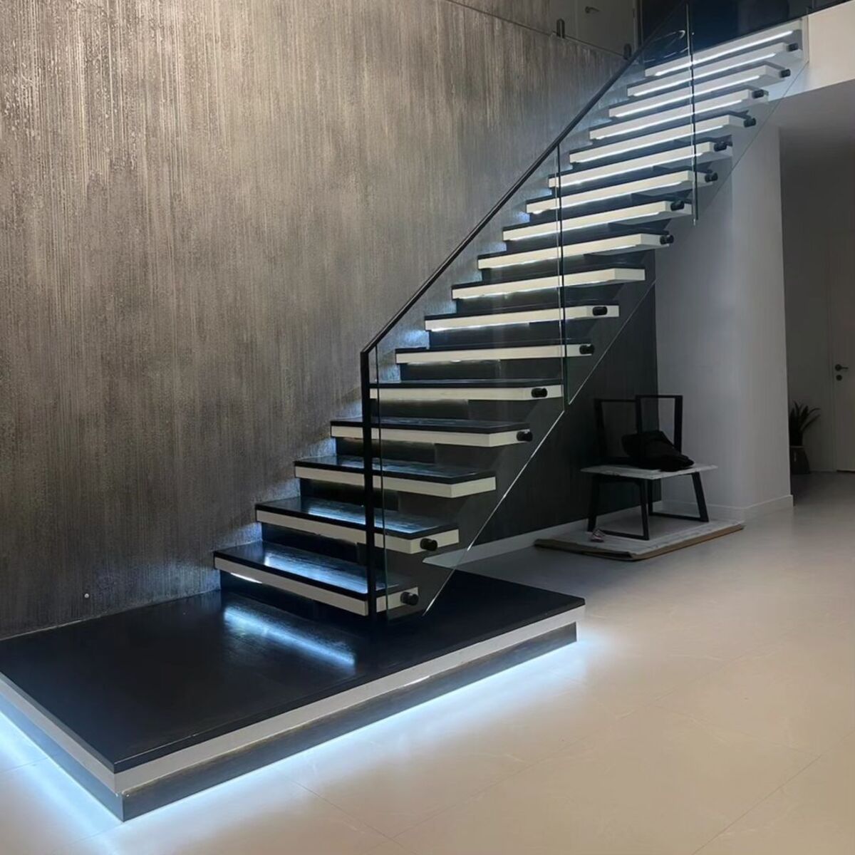 black and white stairs ideas 11