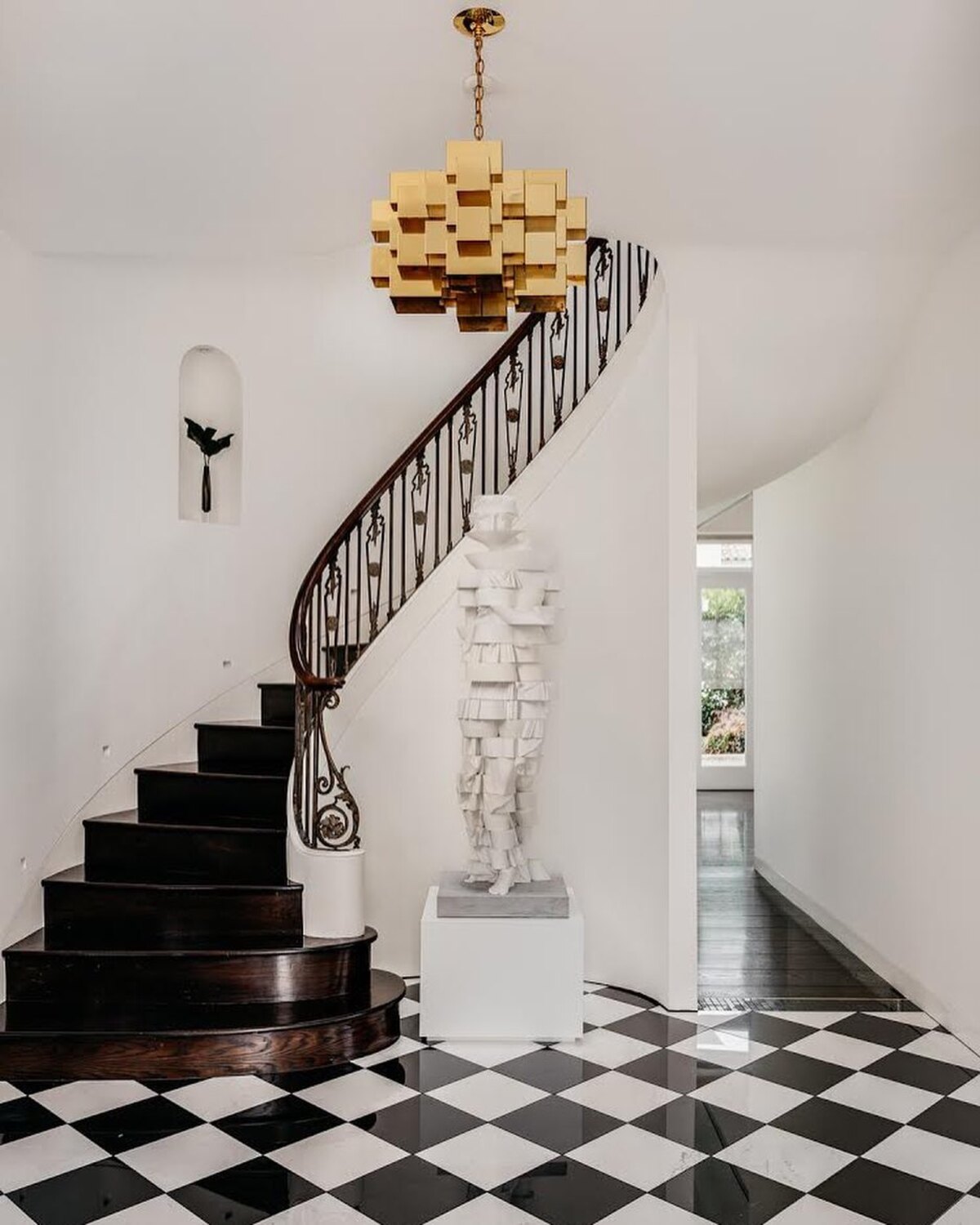 black and white stairs ideas 18