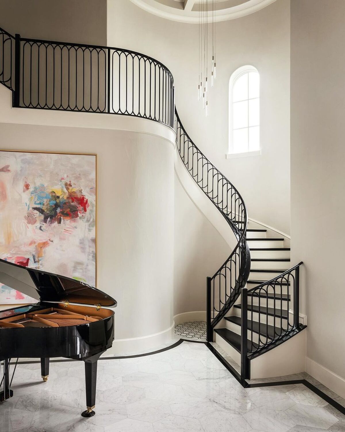 black and white stairs ideas 21