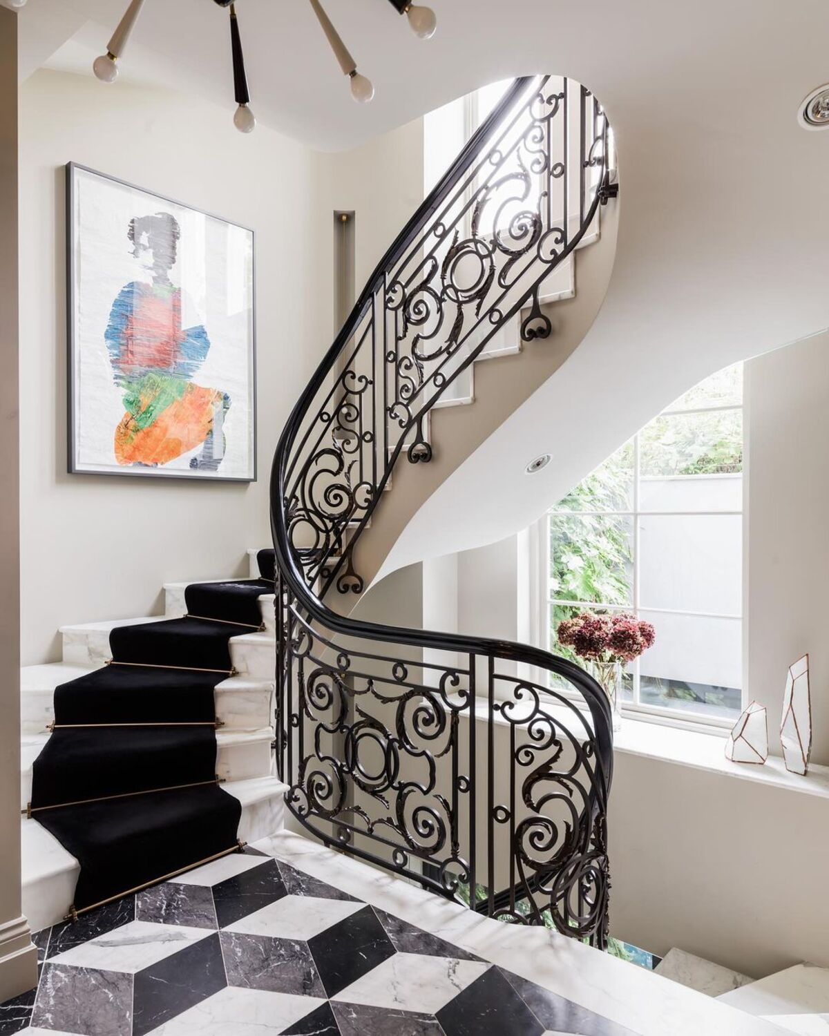 black and white stairs ideas 22