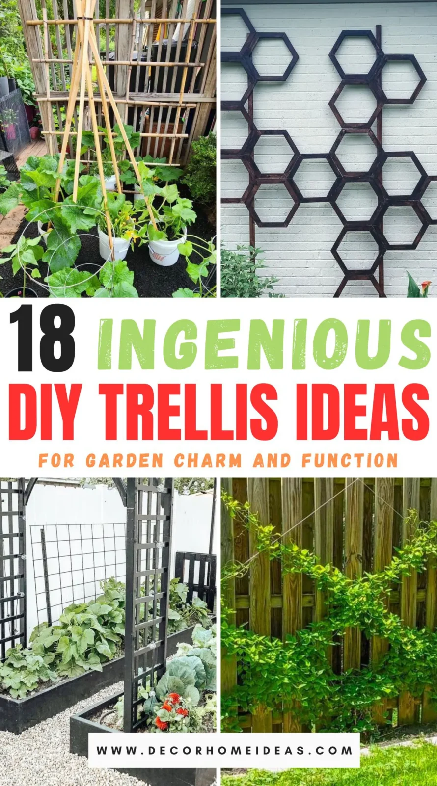 Transform your garden into a lush oasis with these 18 ingenious DIY trellis ideas. From simple designs to intricate patterns, discover creative ways to support climbing plants while adding charm and character to your outdoor space.