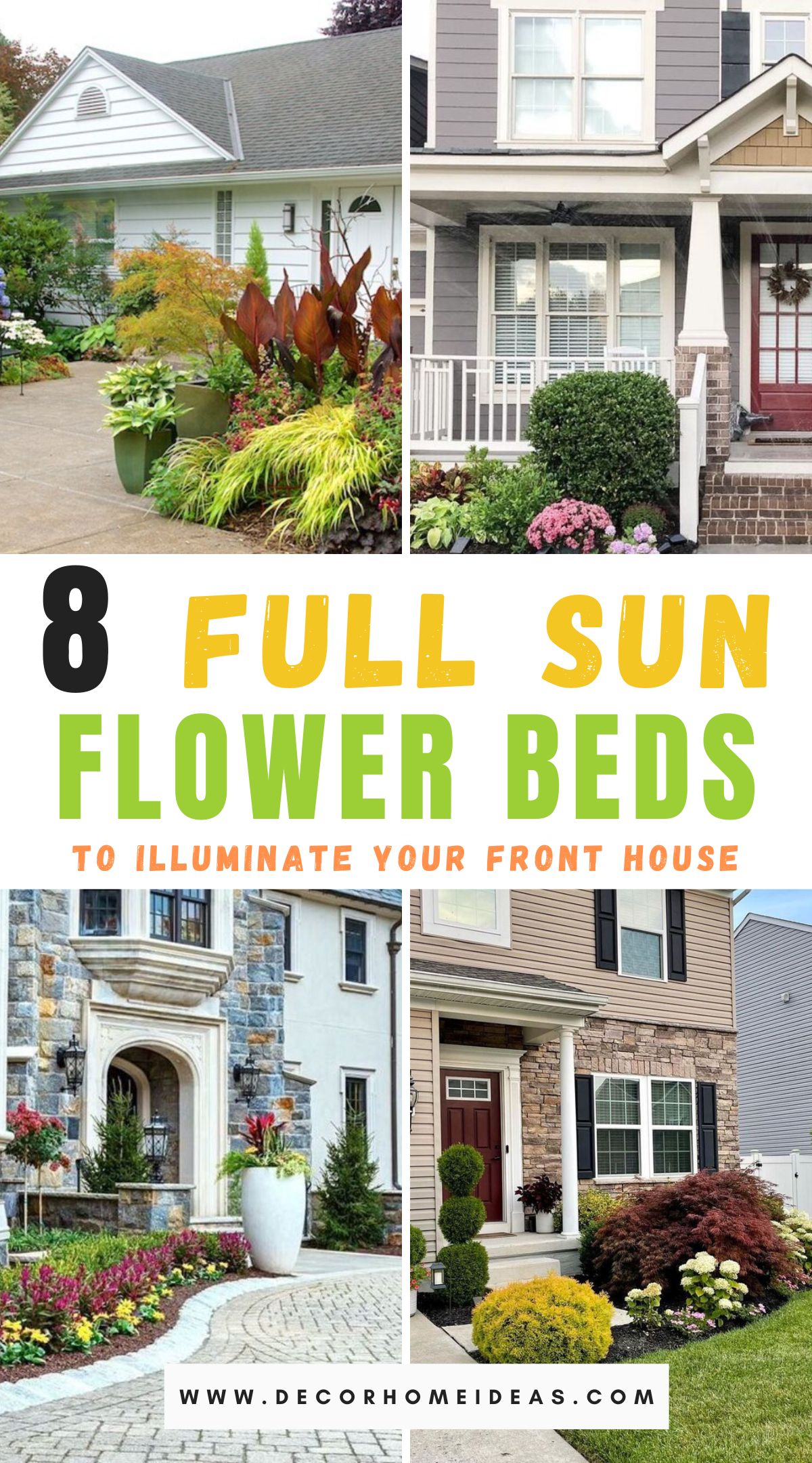 Elevate your curb appeal with these 8 stunning flower beds designed to thrive in full sun. From vibrant blooms to lush foliage, discover captivating arrangements that will brighten your front house and create a welcoming atmosphere.