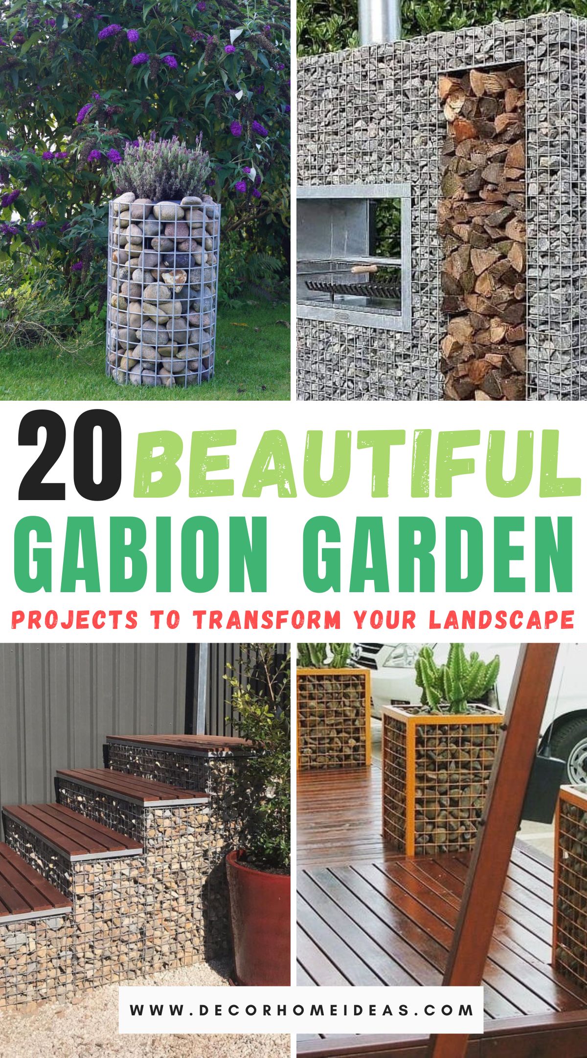 Create an amazing outdoor space with these 20 inspiring gabion garden projects. From seating to fire pits, find the perfect design for your landscape.