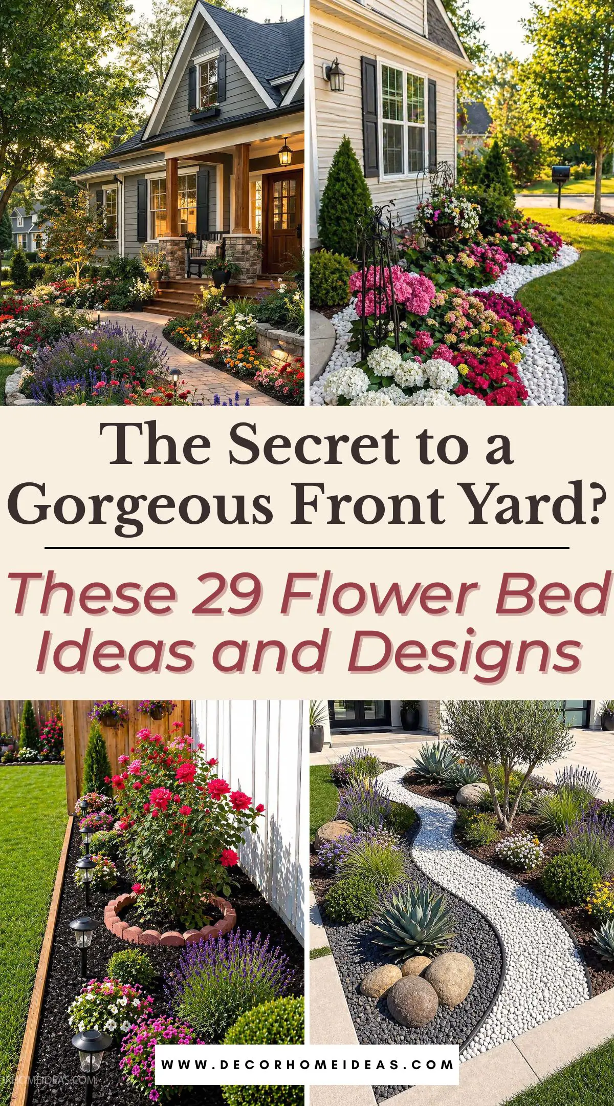 Unlock the secret to stunning curb appeal with these flower bed ideas. Learn how to mix flowers, borders, and design elements to create a balanced and visually appealing front yard landscape.
