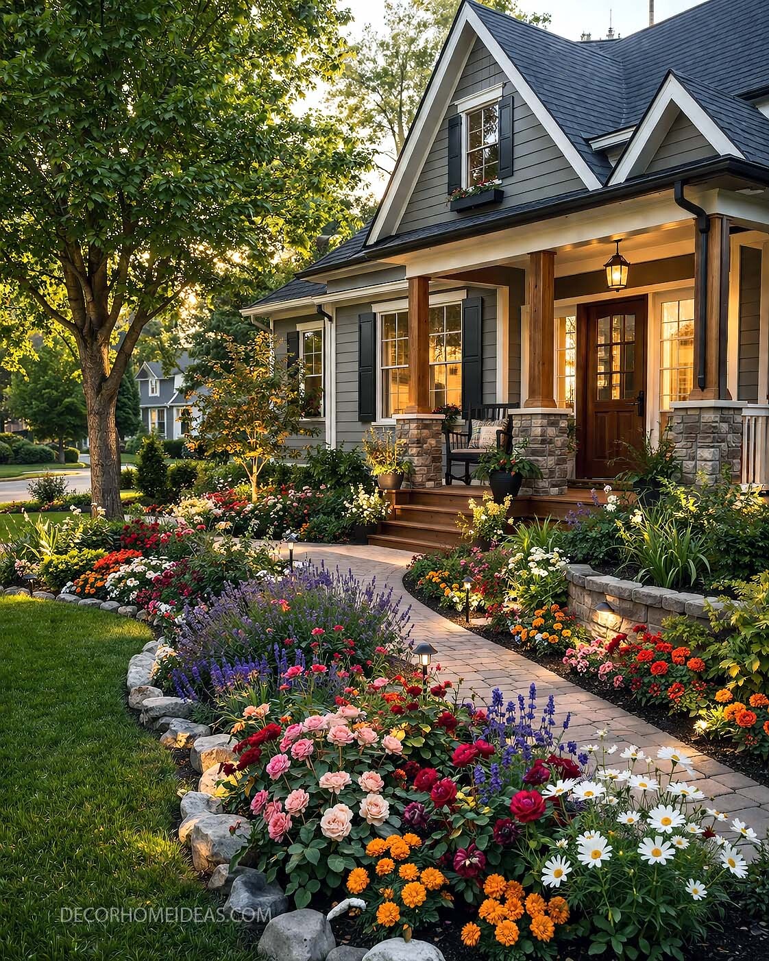 Stunning Front Yard Flower Bed Ideas for Colorful Curb Appeal