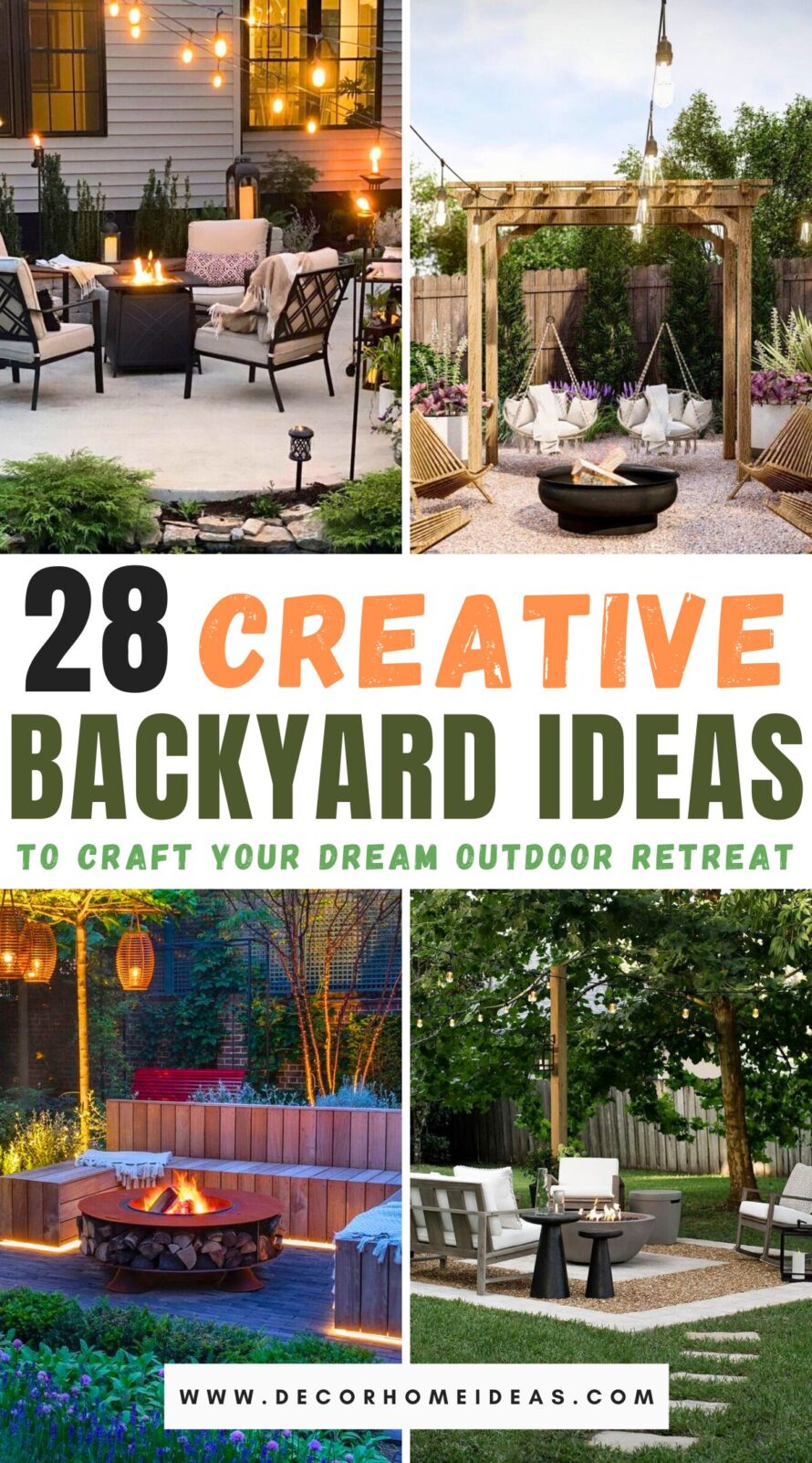 Explore 28 backyard ideas to create your own outdoor oasis. From cozy seating areas to vibrant gardens, discover ways to enhance your outdoor space for relaxation and entertainment.