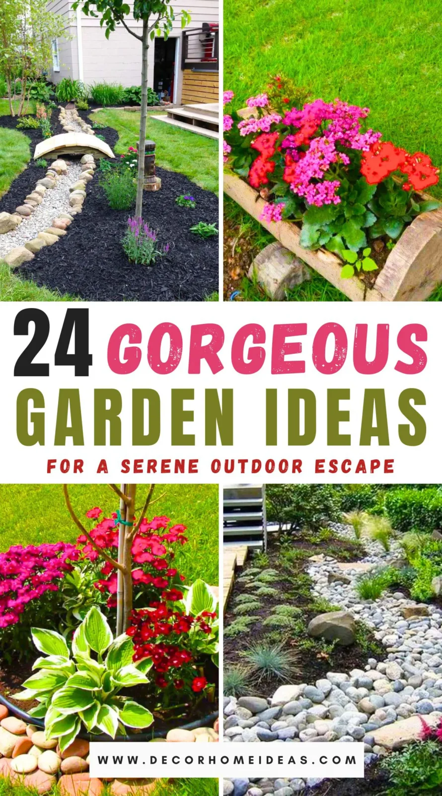 Transform your outdoor space with these 24 enchanting garden designs, creating a haven of beauty and tranquility. From lush greenery to colorful blooms, each design offers a unique blend of elegance and serenity, perfect for enjoying nature's splendor right in your backyard.