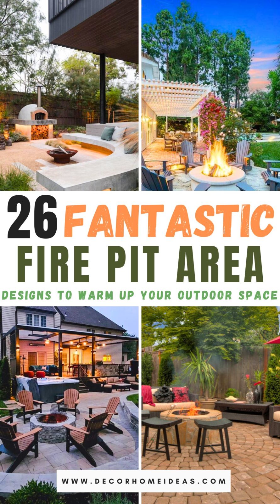 Explore 26 fantastic fire pit area designs to warm up your outdoor space. From cozy seating arrangements to stylish fire pit setups, these designs offer a perfect blend of comfort and ambiance, creating a welcoming atmosphere for gatherings or quiet evenings under the stars.
