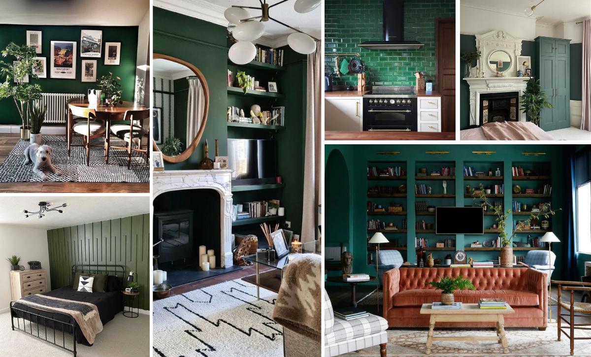 dark green accent wall ideas