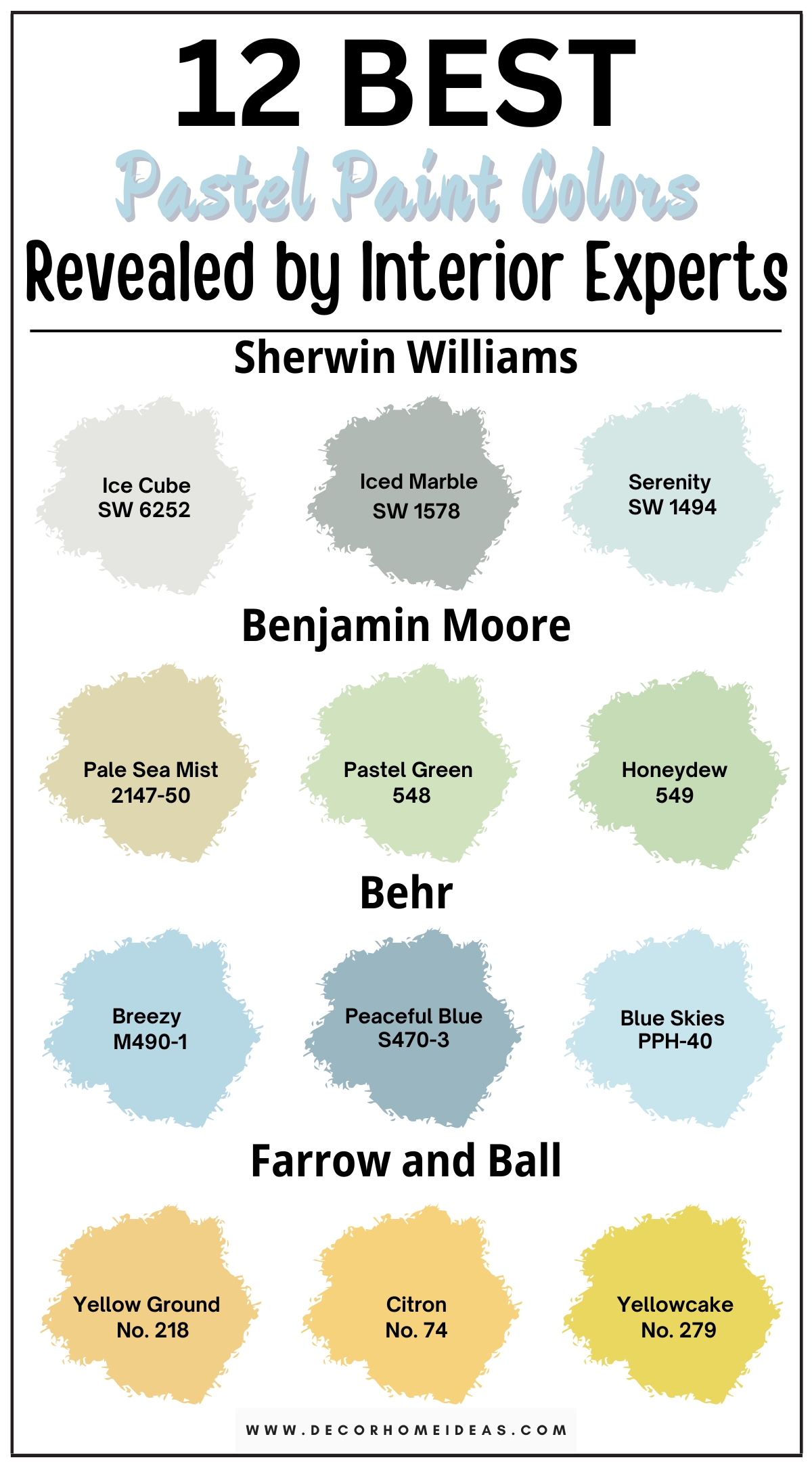 Explore 12 dreamy pastel paint colors that bring a soft and elegant touch to your home. These delicate shades, from pale blues and blush pinks to soft lavenders and gentle greens, create a calming and sophisticated atmosphere. Perfect for bedrooms, nurseries, or living spaces, these pastel hues add a light, airy feel while maintaining a chic and timeless look. Discover designer-recommended pastel paint colors that transform your interiors with a subtle yet beautiful palette that radiates elegance and serenity.