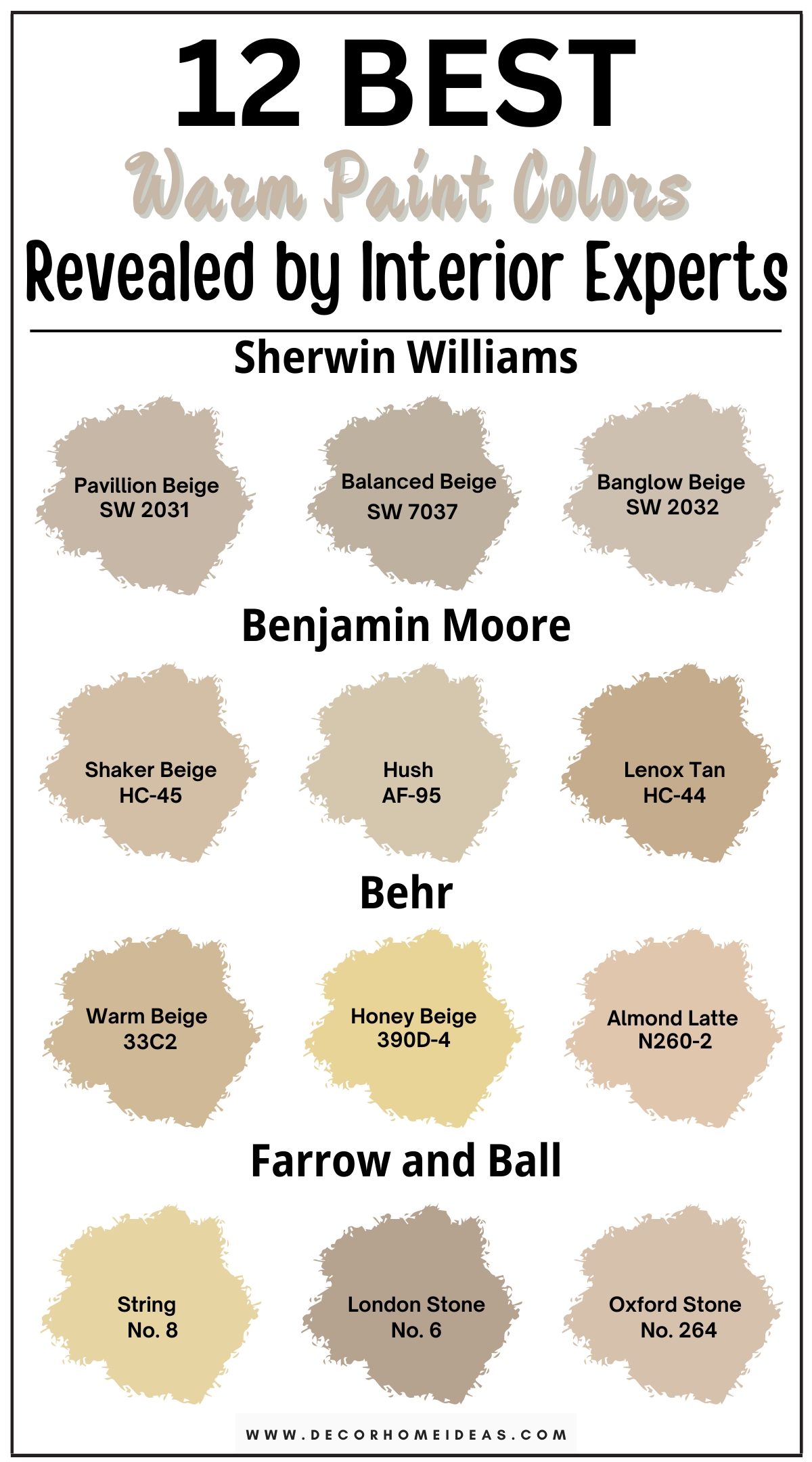 Discover 12 warm paint colors that create a cozy and inviting atmosphere in your home. These rich, comforting shades bring warmth and depth to any space, making it feel more welcoming and intimate. From soft, earthy tones like terracotta and caramel to warm neutrals and golden yellows, explore designer-recommended hues that enhance the comfort of living rooms, bedrooms, or dining areas. These warm paint colors provide the perfect backdrop to transform your home into a relaxing and cozy retreat.