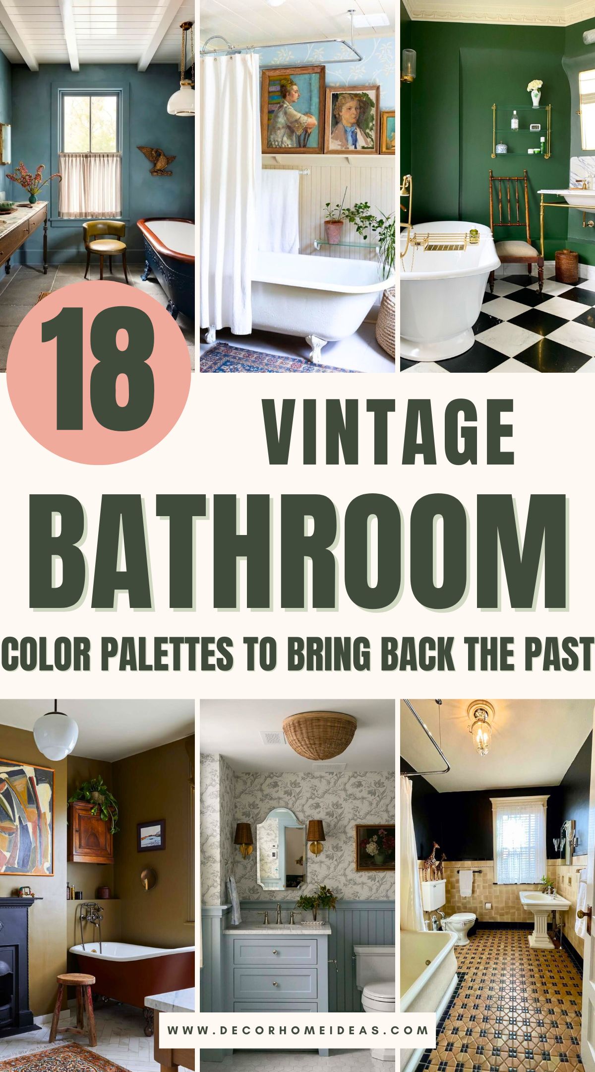 best vintage bathroom color schemes 2