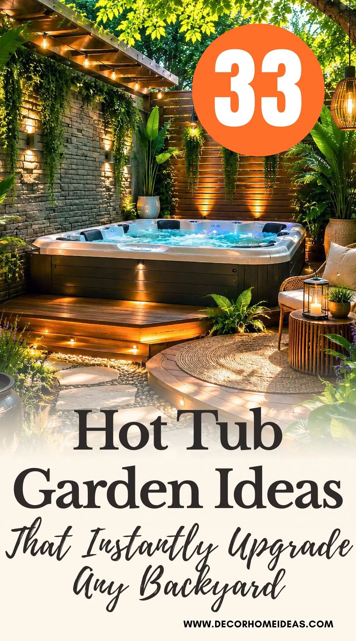 Discover 33 hot tub garden ideas designed to transform your outdoor space into a luxury backyard retreat. From modern landscaping and privacy screens to cozy garden designs and spa-inspired decor, these backyard hot tub ideas offer inspiration for creating the perfect outdoor oasis.