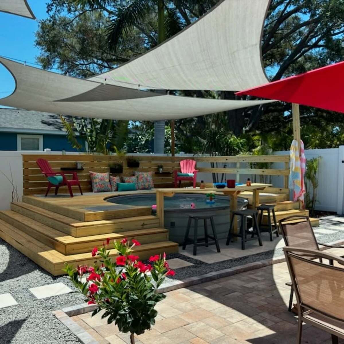 creative pool deck and bar ideas for above ground pool 12