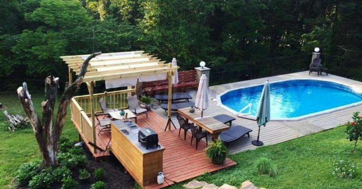 creative pool deck and bar ideas for above ground pool 19