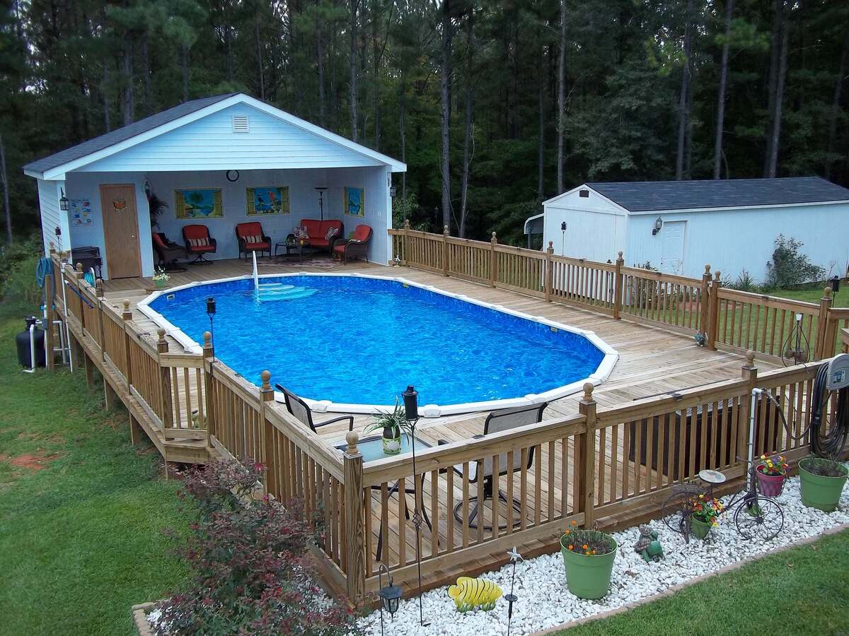 creative pool deck and bar ideas for above ground pool 23