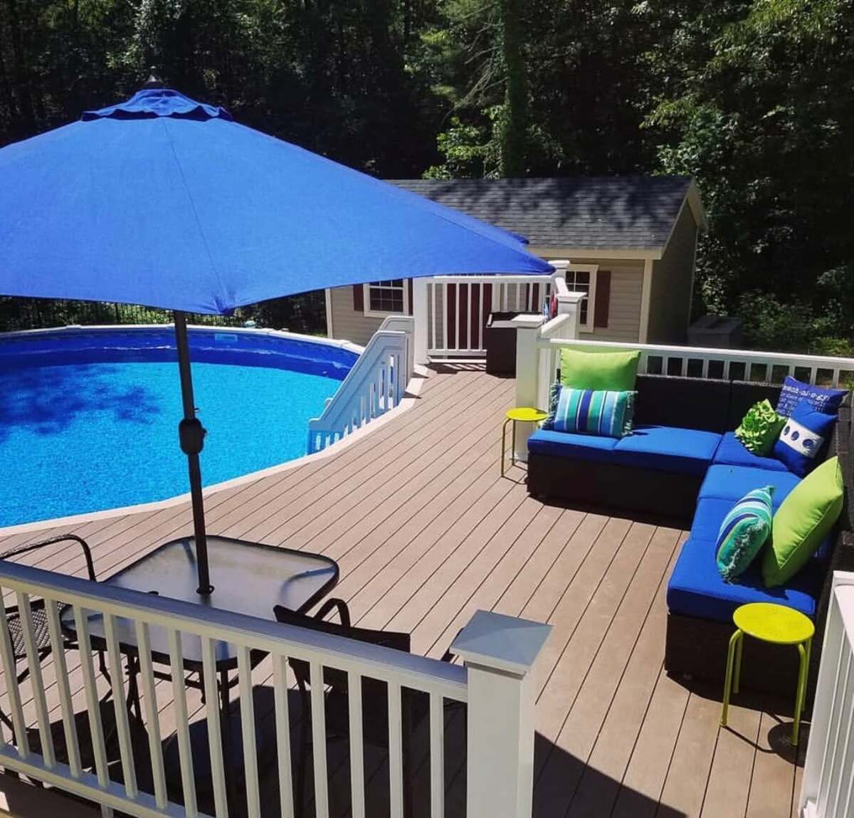 creative pool deck and bar ideas for above ground pool 26