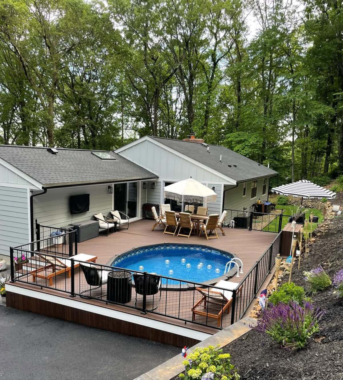 creative pool deck and bar ideas for above ground pool 3