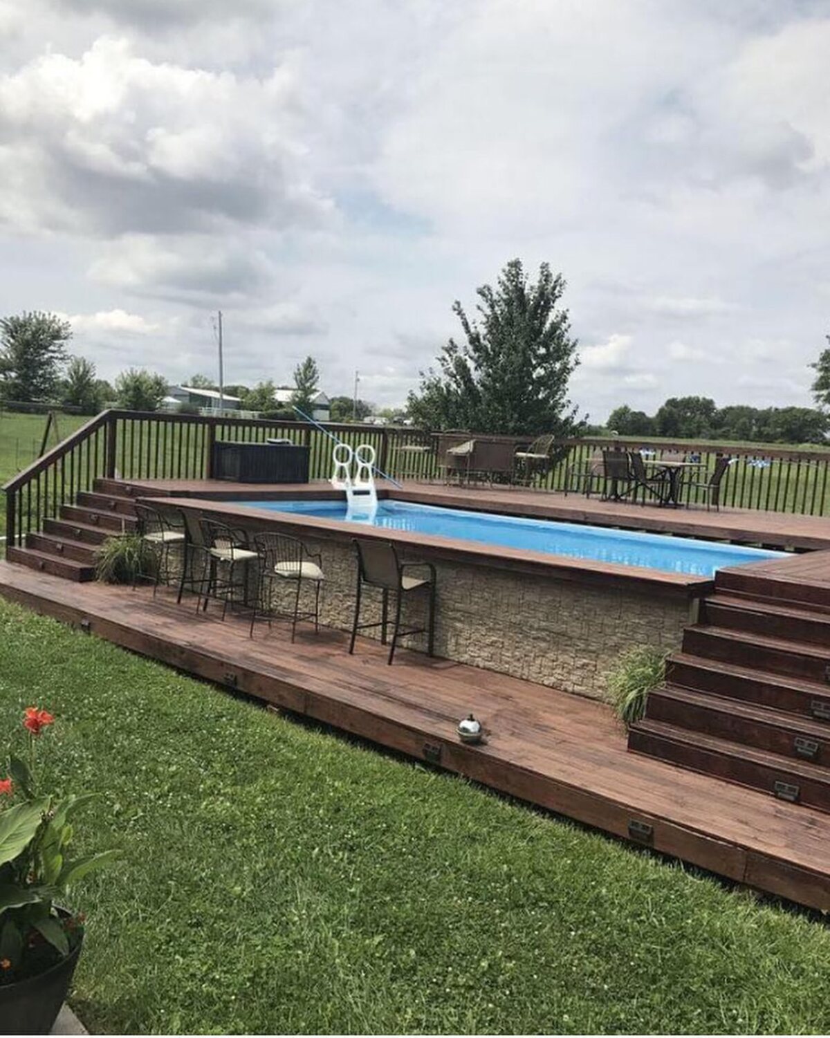 creative pool deck and bar ideas for above ground pool 9