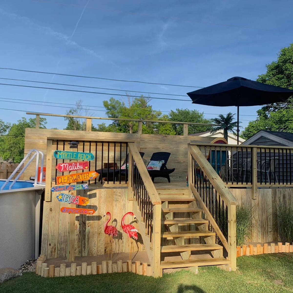 creative ways to add privacy to above ground pool deck 19