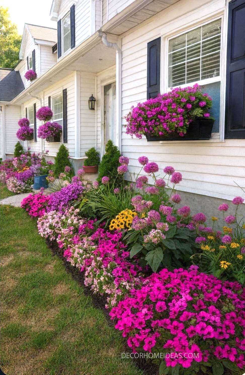 Charming White House with Cottage Garden Vibes