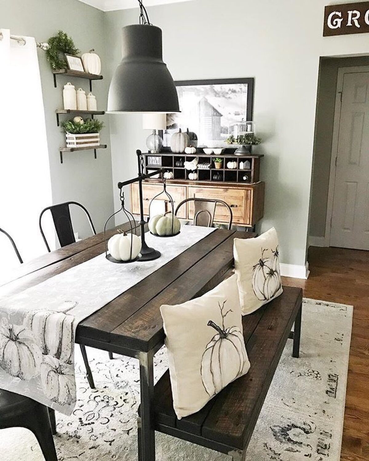 cozy farmhouse fall dining table decor 10