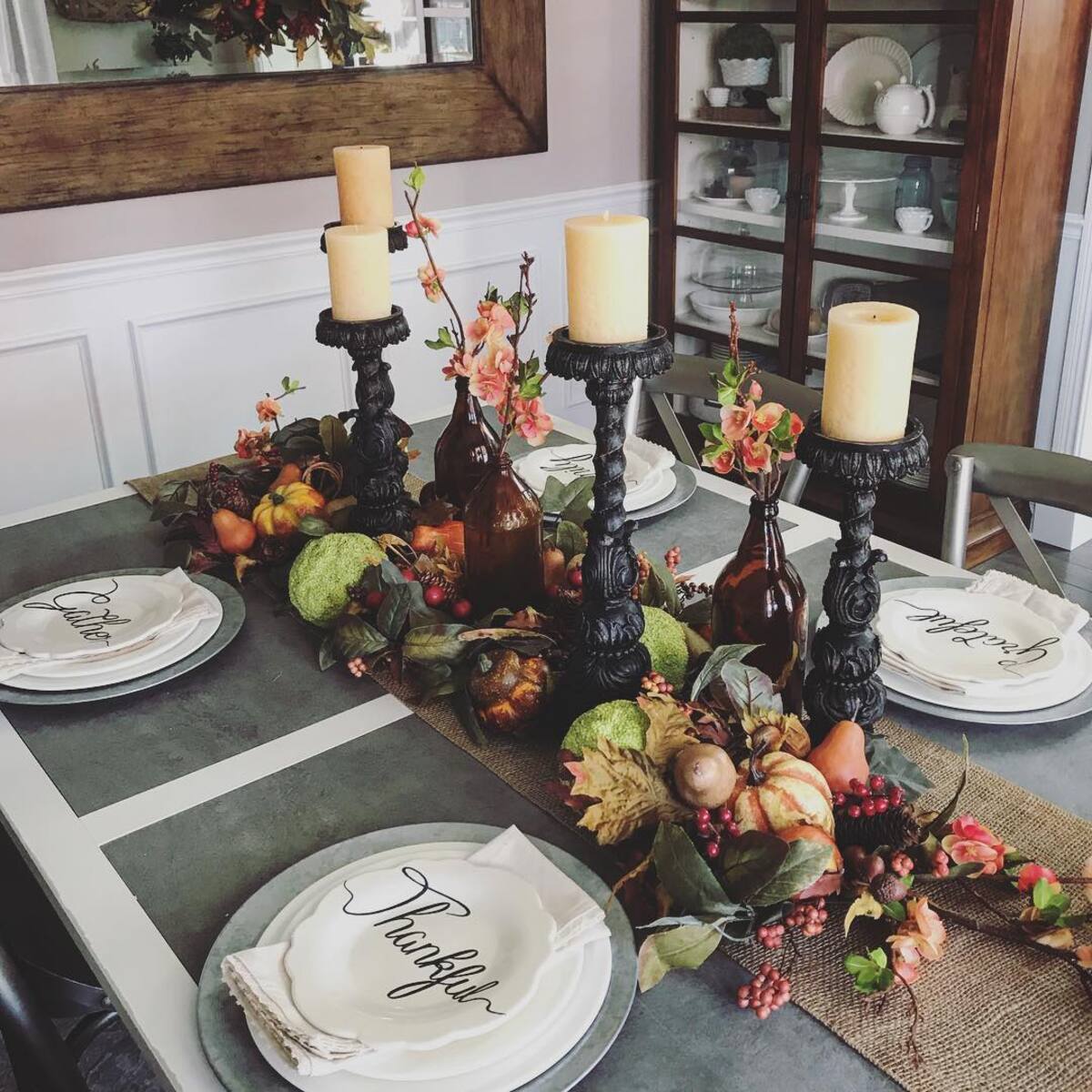cozy farmhouse fall dining table decor 18