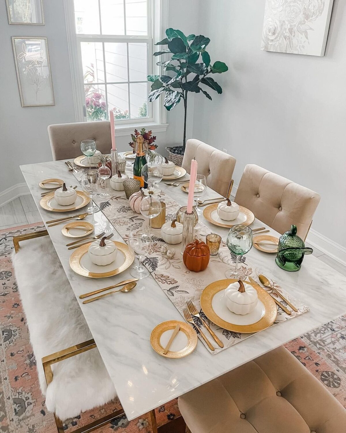 cozy farmhouse fall dining table decor 24