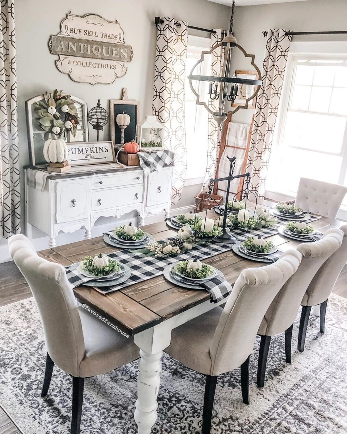 cozy farmhouse fall dining table decor 25
