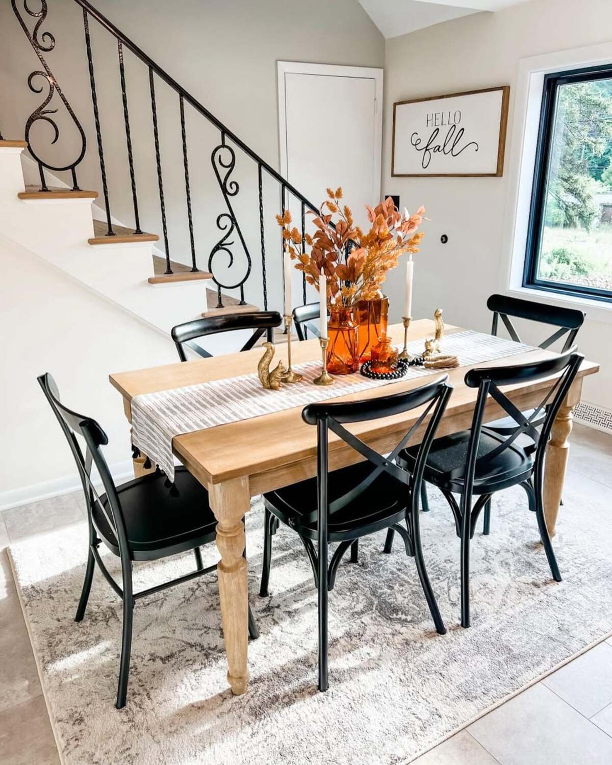 cozy farmhouse fall dining table decor 9
