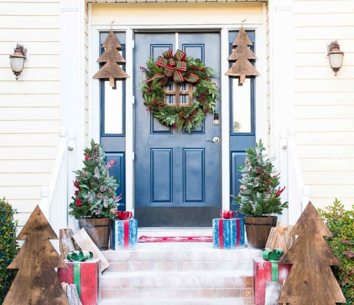 easy christmas front porch decor ideas 2