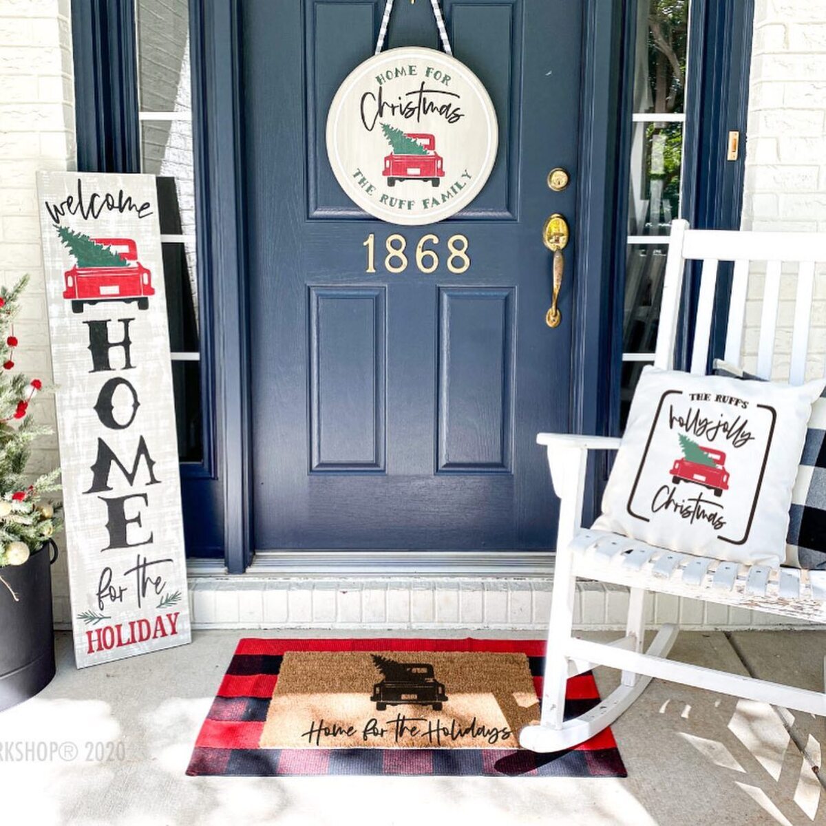 easy christmas front porch decor ideas 22