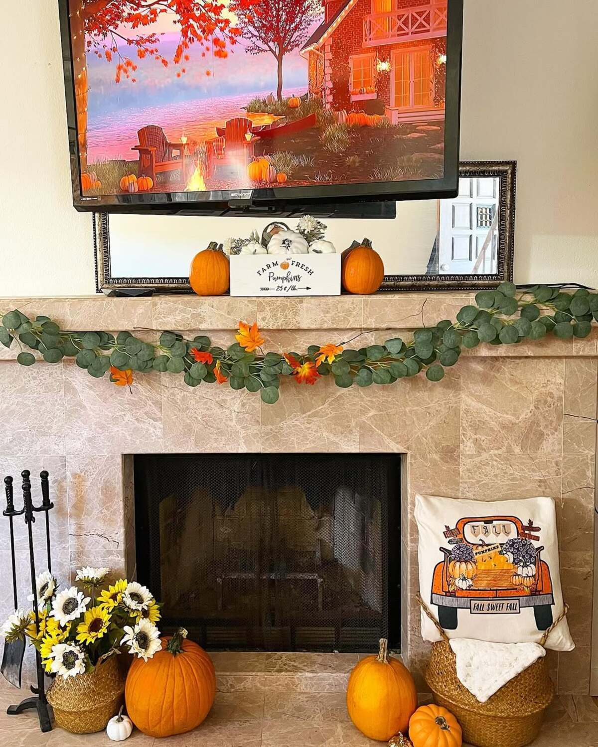 fall mantle decor ideas for fireplaces with tvs above 21