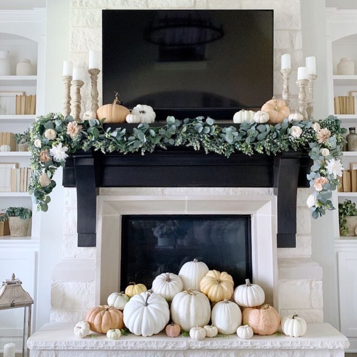 fall mantle decor ideas for fireplaces with tvs above 7