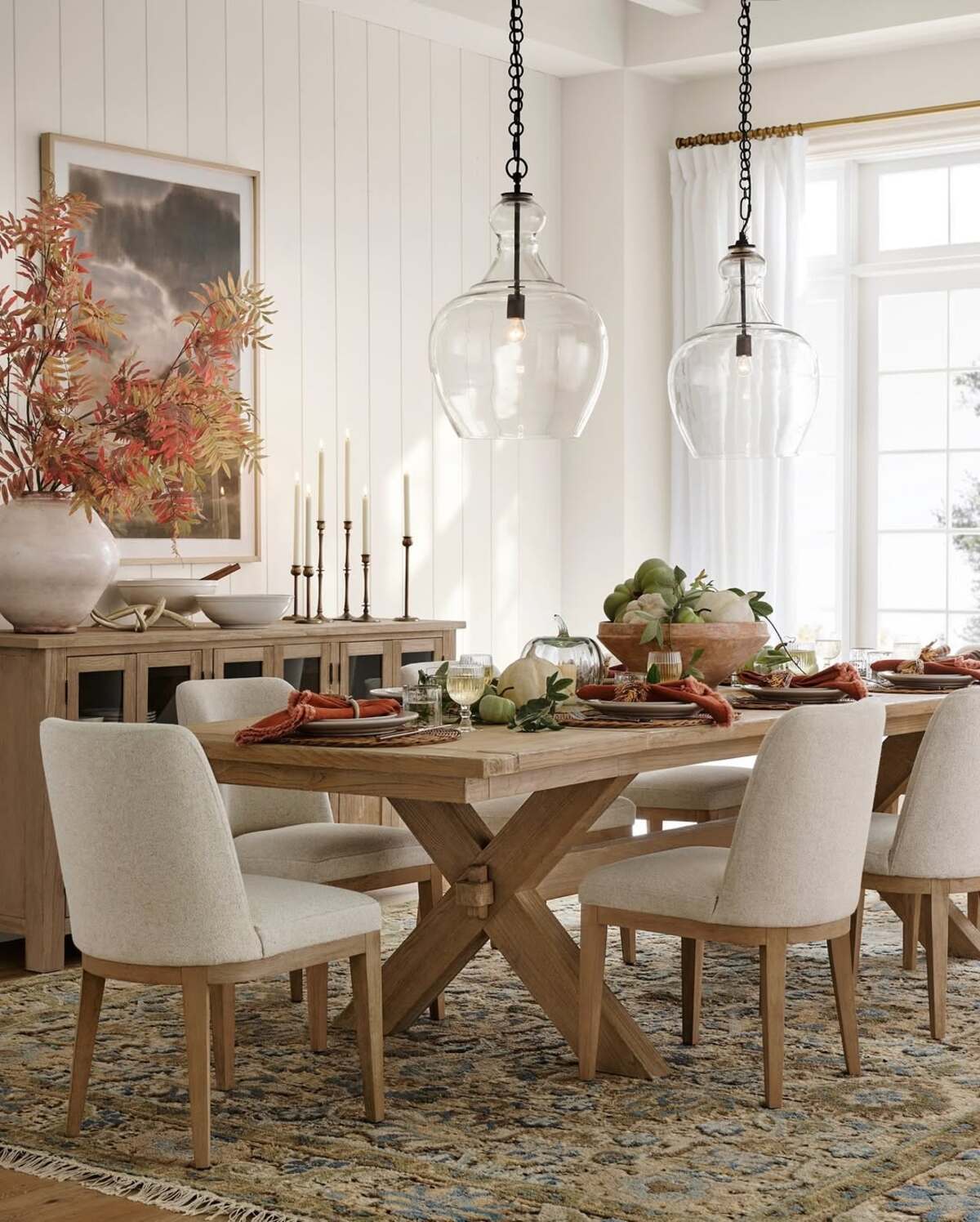 neutral fall decor ideas for dining table 1