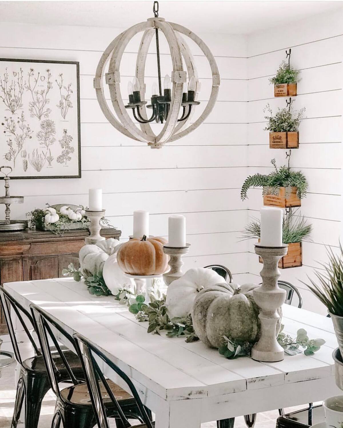 neutral fall decor ideas for dining table 24