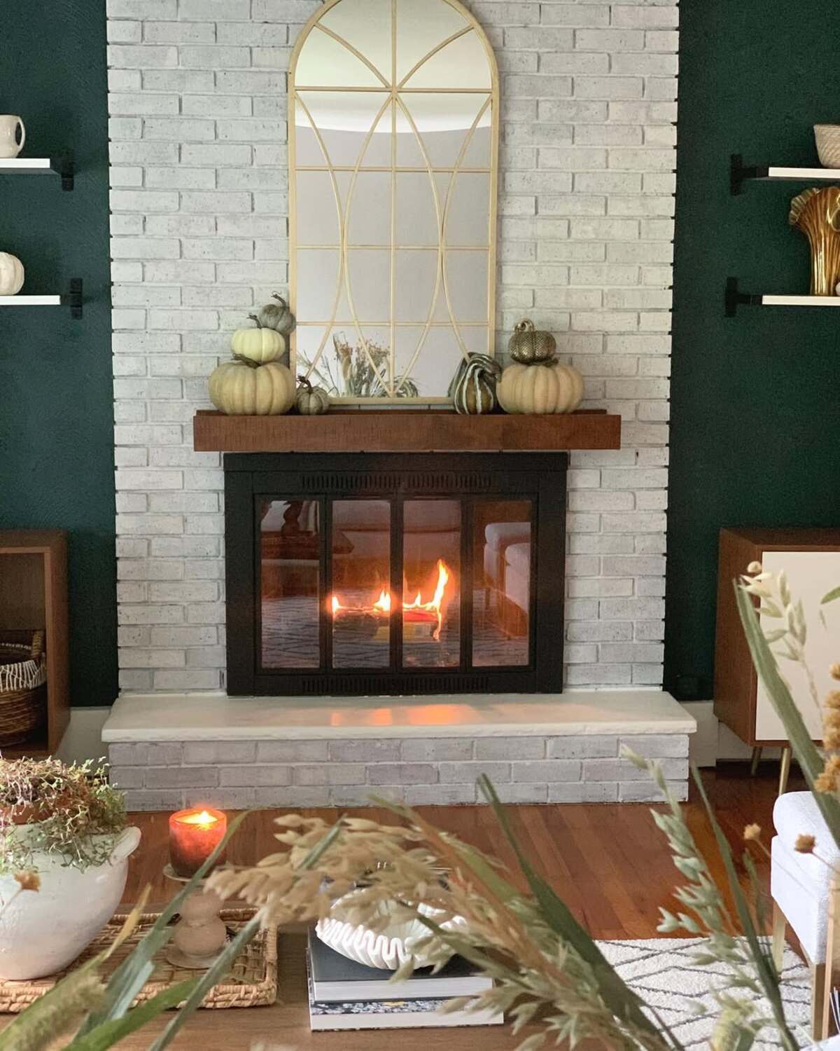 rustic fall mantle decor ideas for fireplace 10