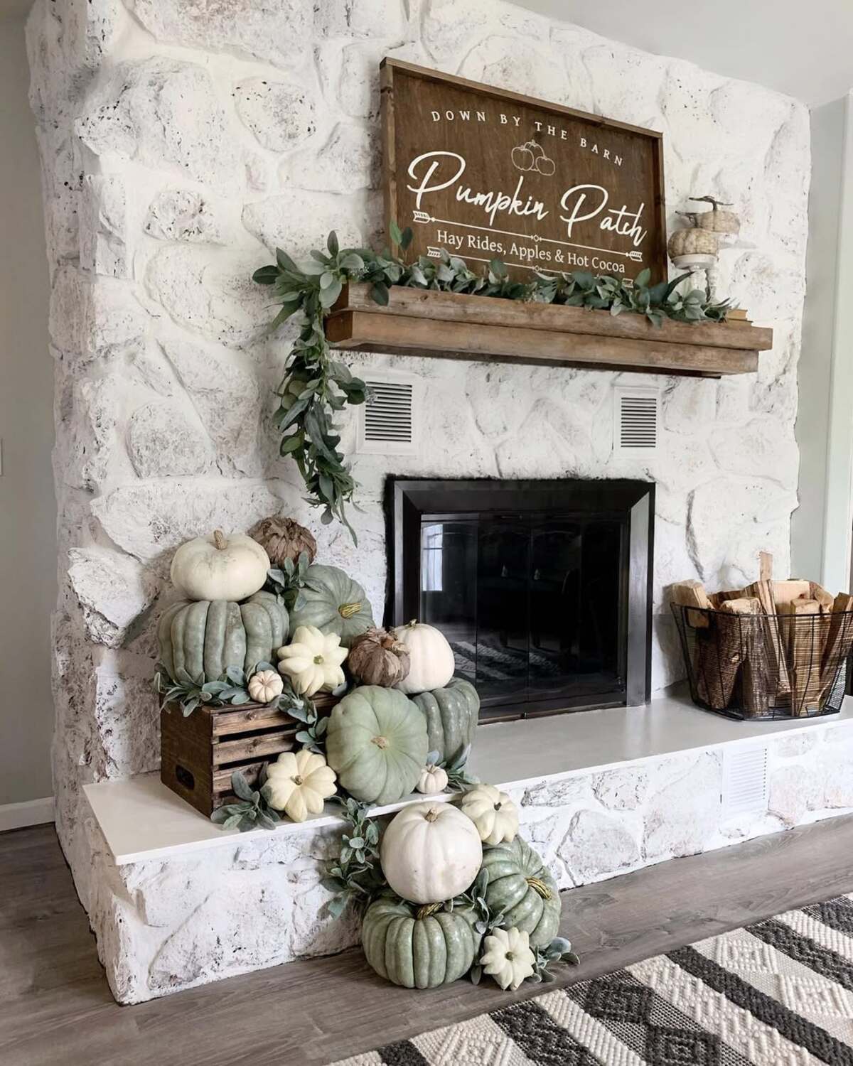rustic fall mantle decor ideas for fireplace 2
