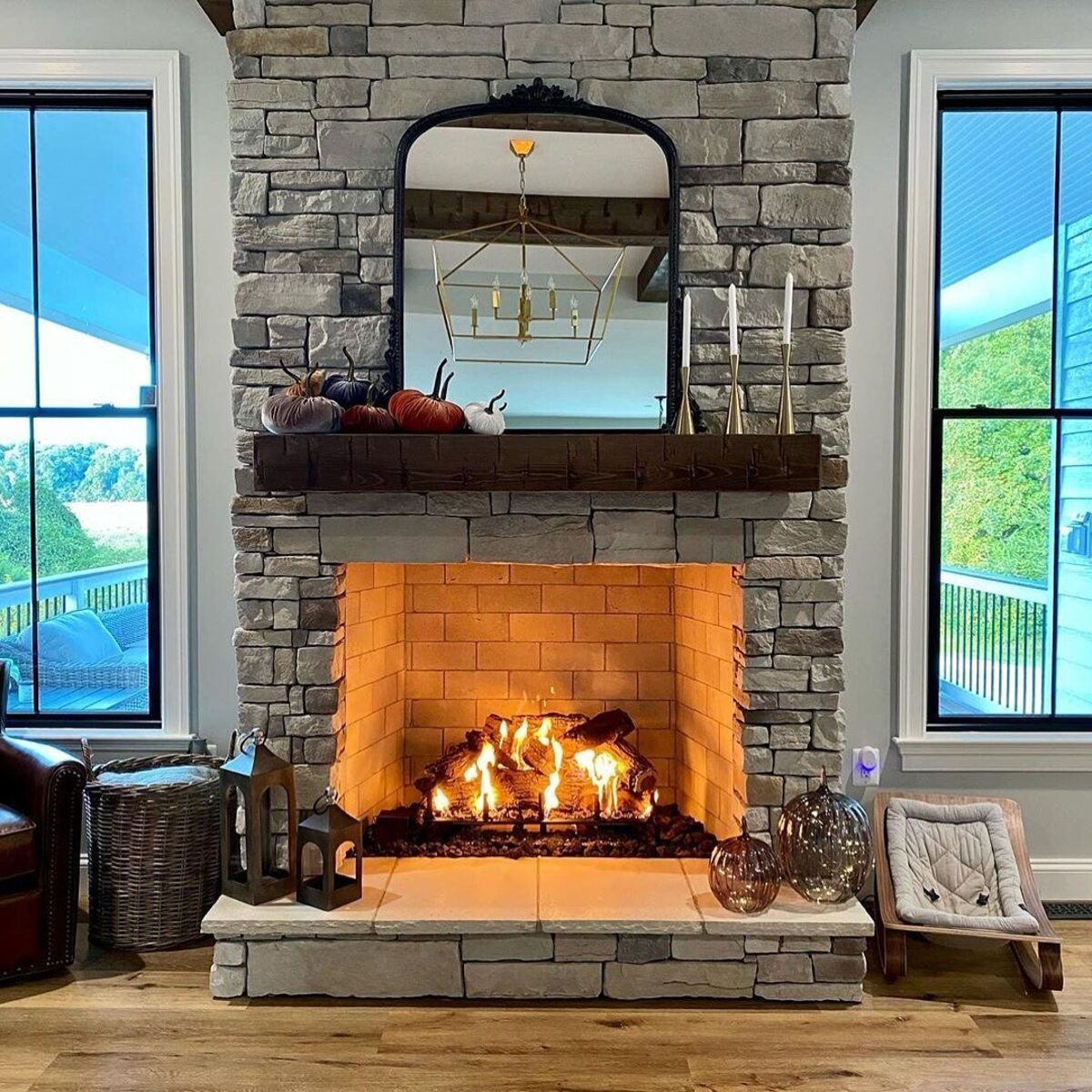 rustic fall mantle decor ideas for fireplace 22