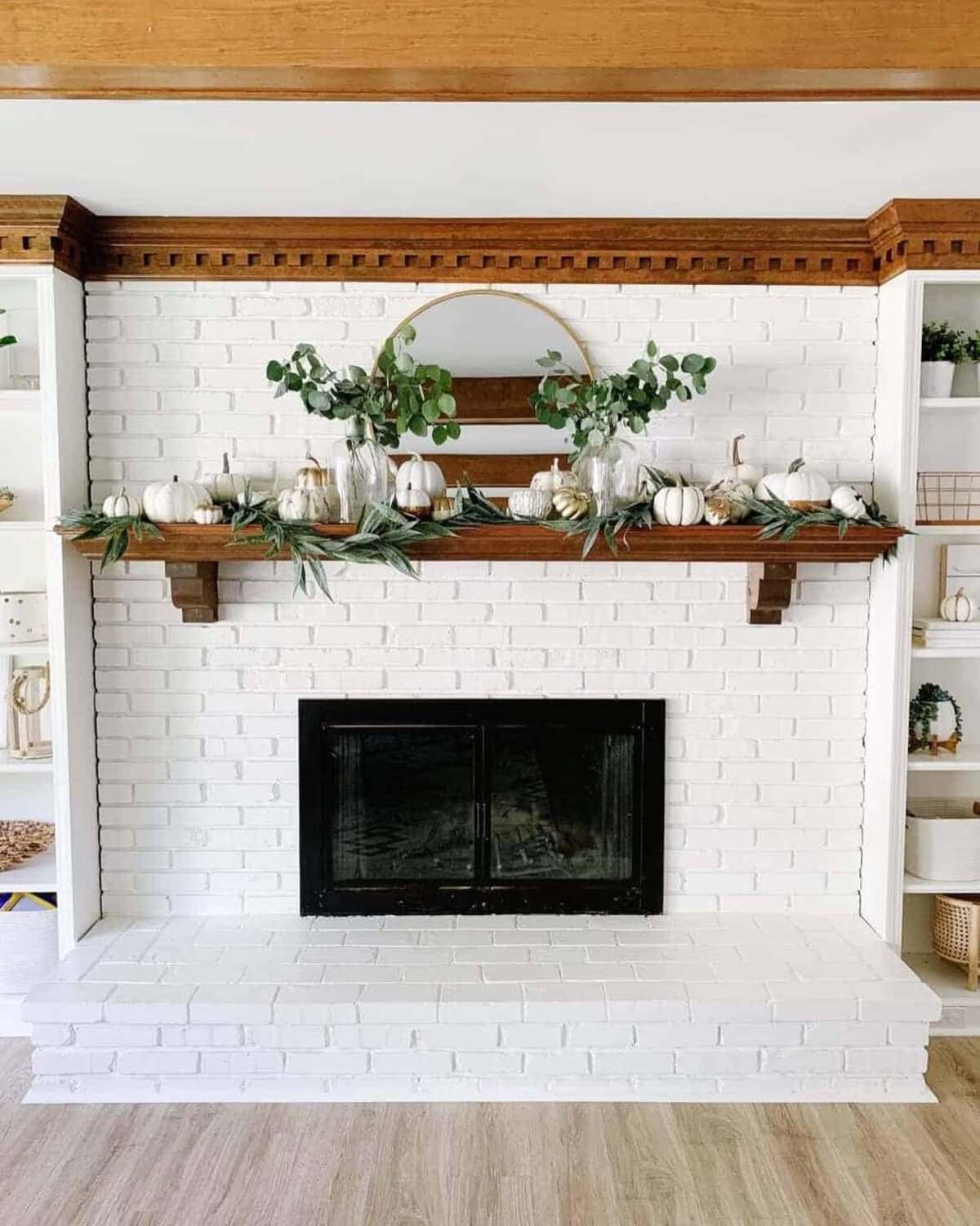 rustic fall mantle decor ideas for fireplace 25