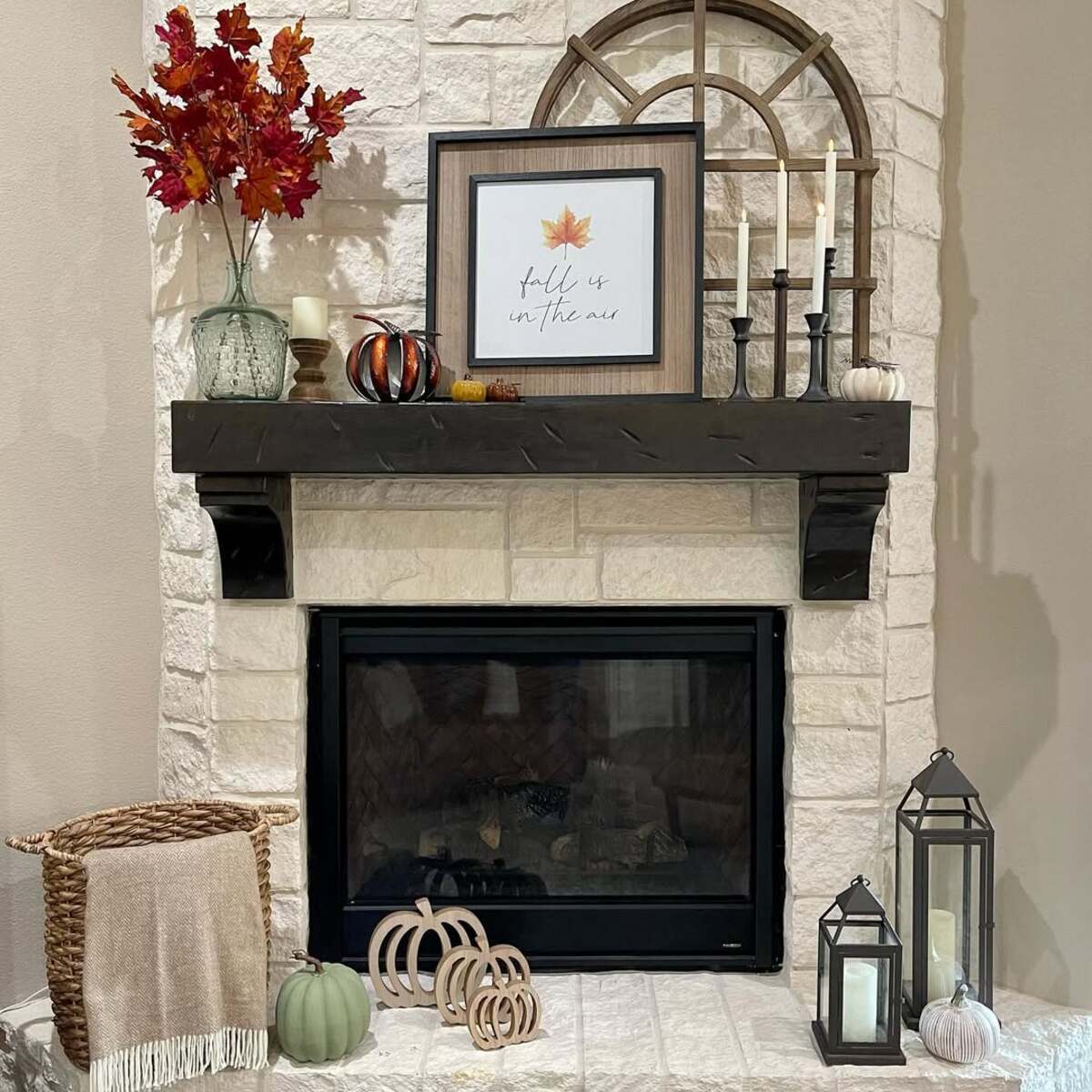 rustic fall mantle decor ideas for fireplace 5