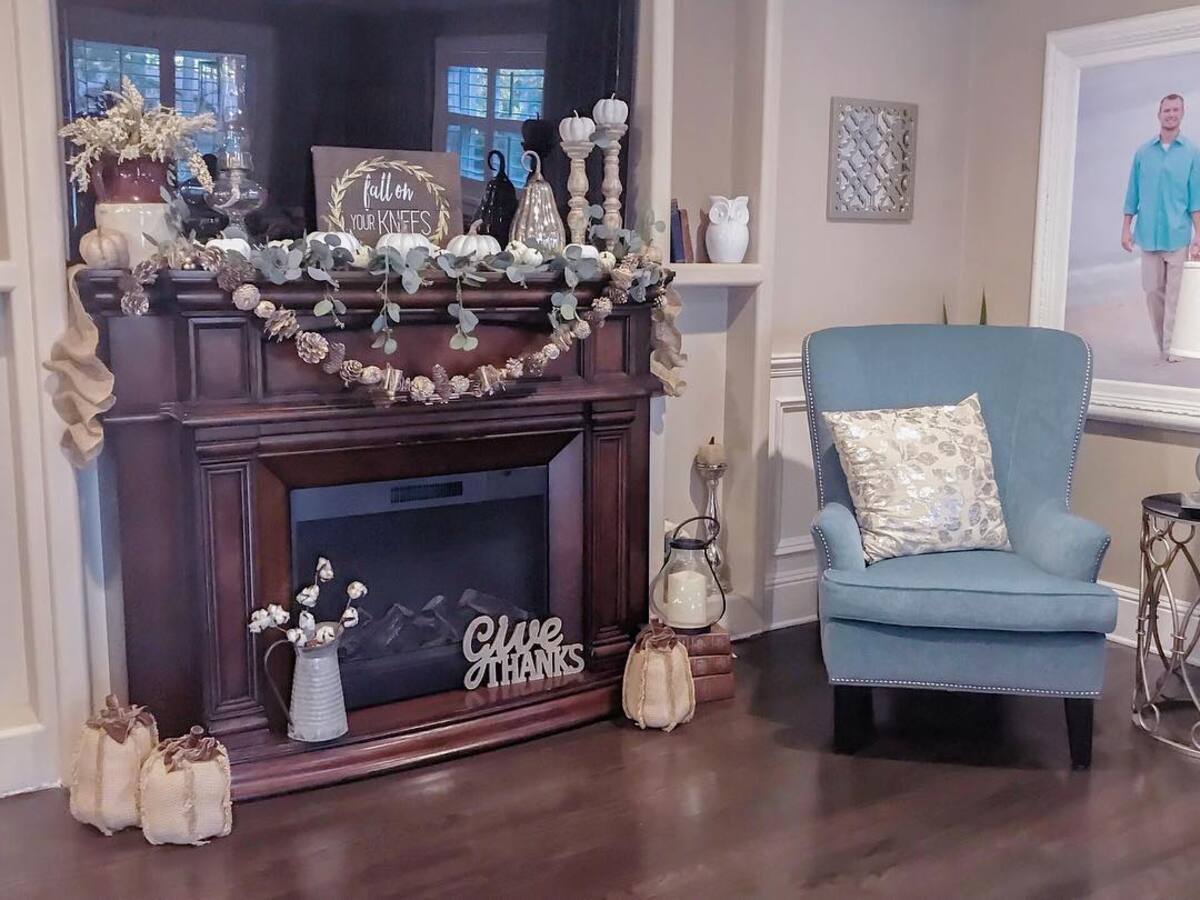 rustic fall mantle decor ideas for fireplace 8