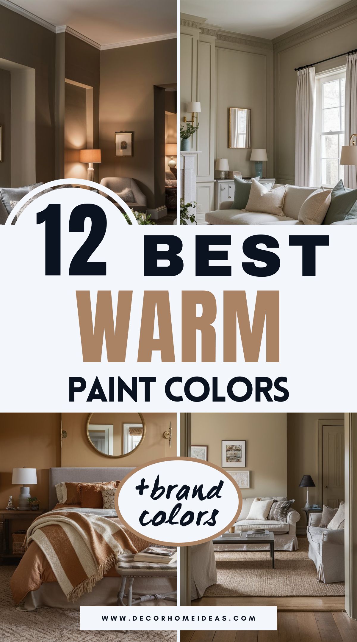 Discover 12 warm paint colors from top brands like Benjamin Moore, Sherwin-Williams, Behr, and Farrow & Ball that add comfort and character to any space. From rich earth tones to soft, inviting neutrals, find the perfect shade to make your home feel truly welcoming.