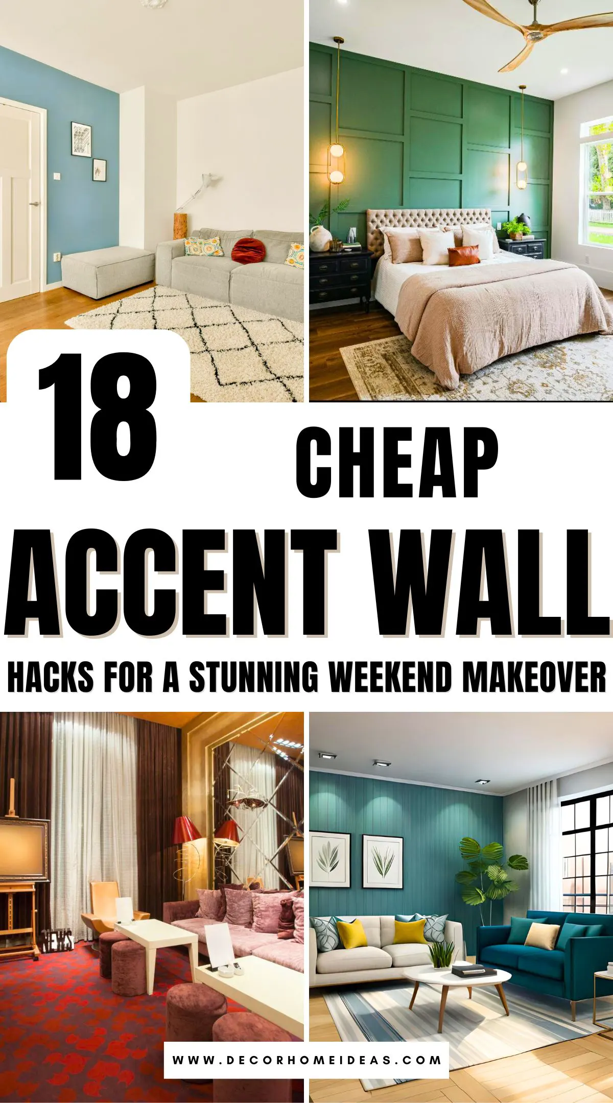Transform any room on a dime with these 18 cheap accent wall hacks! These smart and simple ideas are perfect for weekend warriors who want a big style upgrade without spending big bucks. From peel-and-stick options to paint illusions, you'll be amazed how little it takes to refresh your space beautifully and affordably.