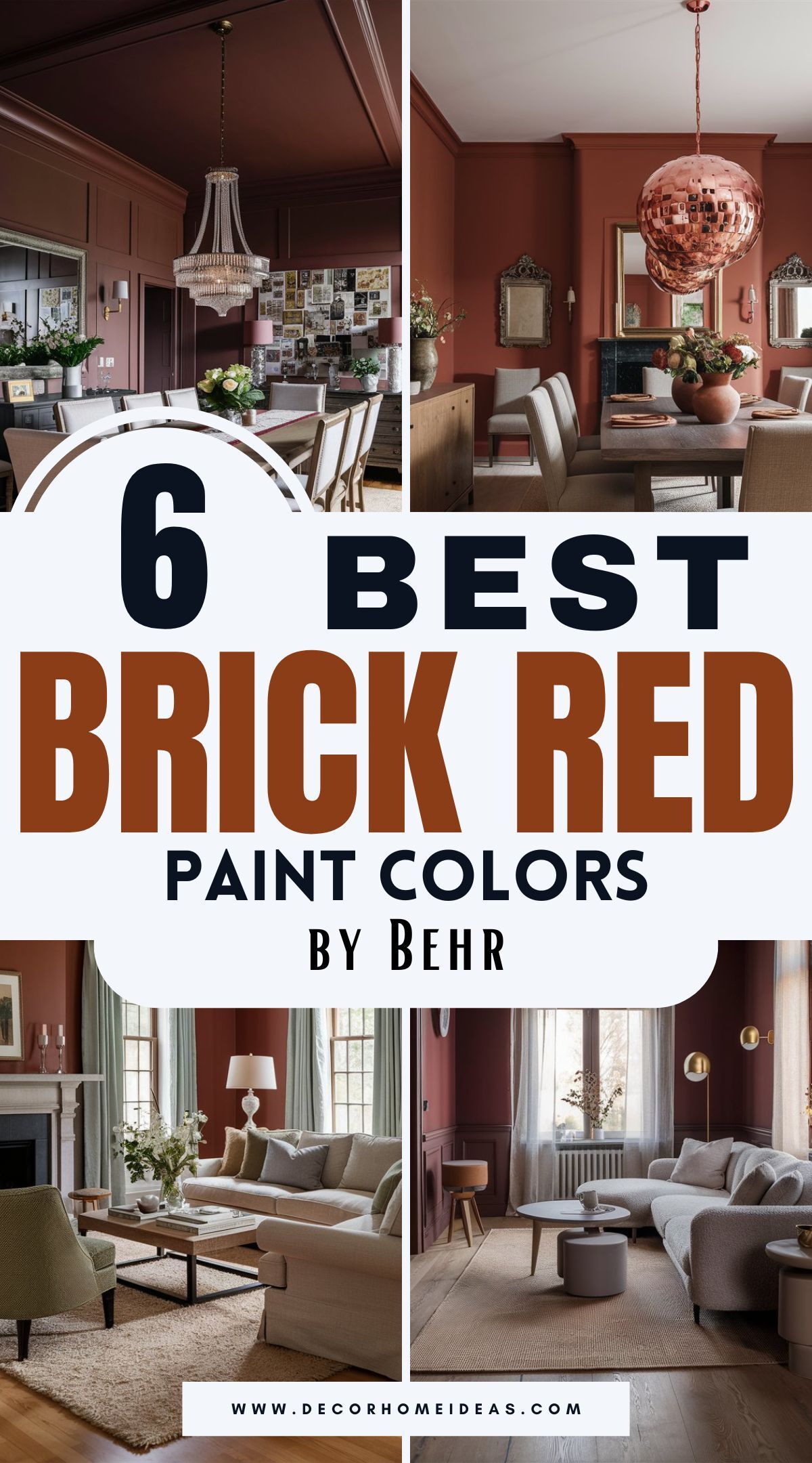 Discover 6 warm brick red paint colors by Behr that bring depth, character, and timeless charm to any space. From rich terracotta tones to deep rustic hues, explore how each shade adds a cozy, inviting feel—perfect for accent walls or full-room coverage.
