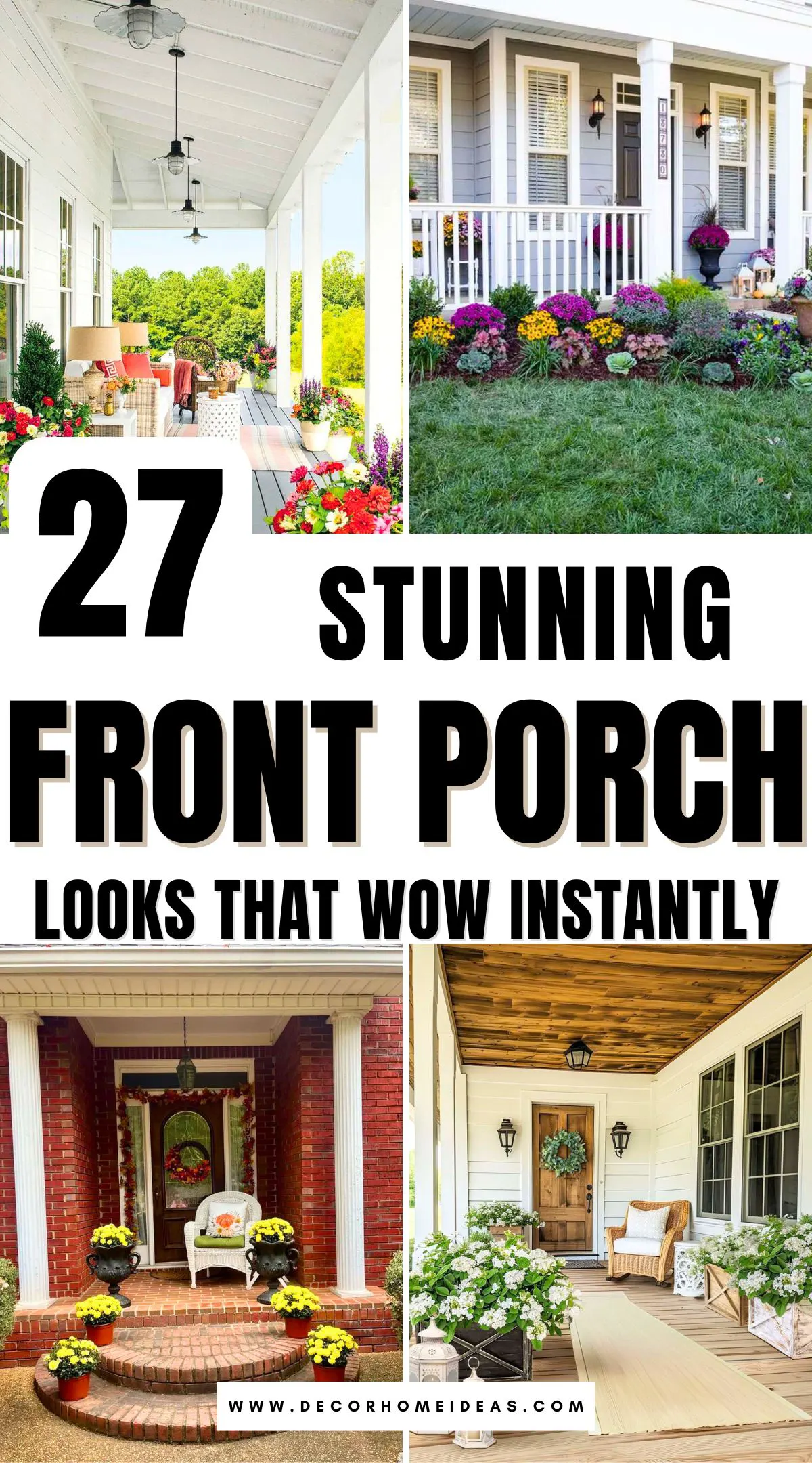 Looking to give your entryway serious charm? These 27 stunning front porch looks will instantly boost your curb appeal with effortless style. From cozy seating to statement decor, these ideas make a bold first impression without major renovations. Step into inspiration and discover the look your home’s been missing!