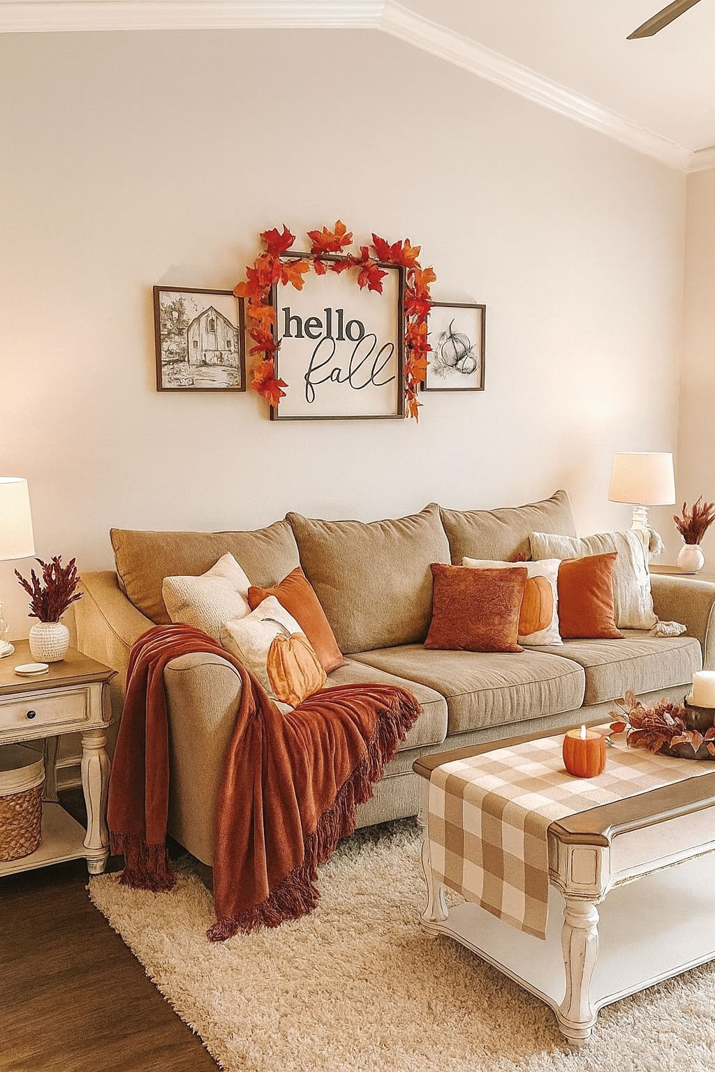 fall decor living room